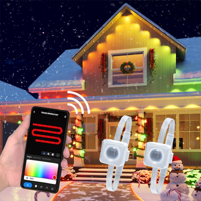 Outdoor Led Waterproof Christmas Soffit Lights Rgb Xmas Lights Home Decoration Light Luces Navidenas