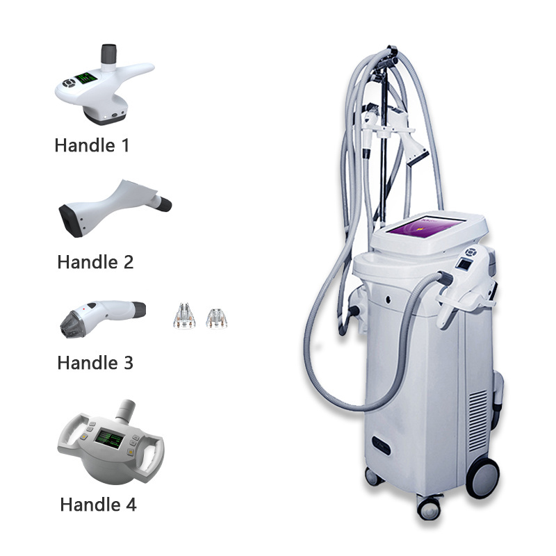 Ultrasound Cavitation Vacuum Laser Bipolar RF Roller Massage Cavi Lipo Vacuum Therapy V Shape Massage Roller