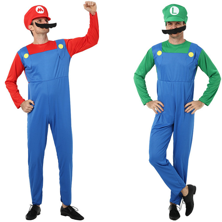 Halloween Anime Kid Super Mario Costume Adult Men Super Mario Fancy Dress Cosplay Costumes Suits