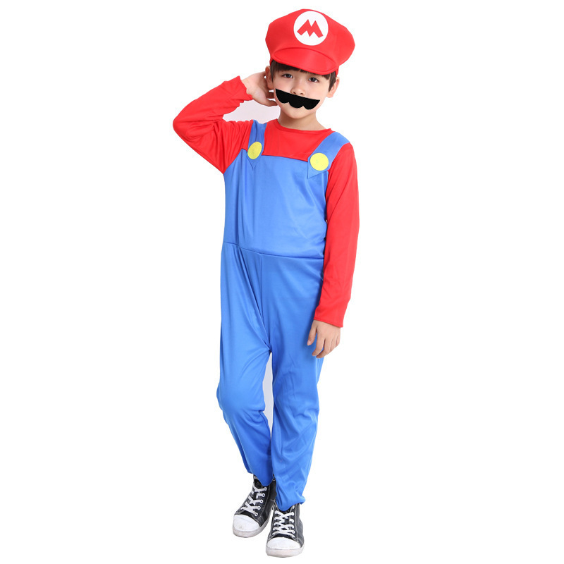 Halloween Anime Kid Super Mario Costume Adult Men Super Mario Fancy Dress Cosplay Costumes Suits