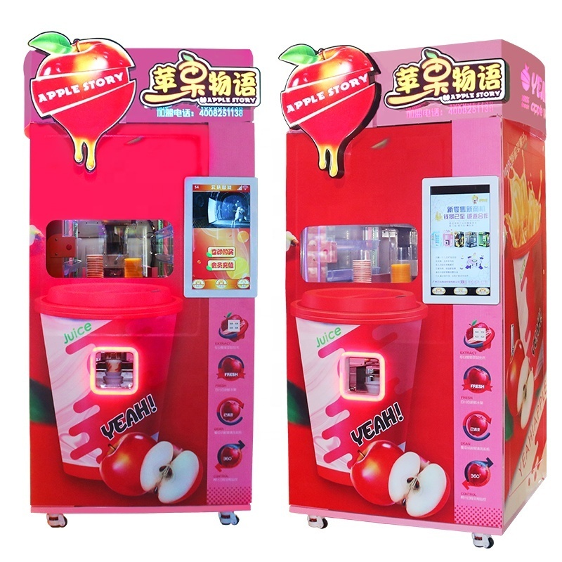 Fully Automatic Combo Juice Vending Machine Commercial Mix Mango Orange Lemon Apple Juice Bar Vending Dispenser Machine For Sale