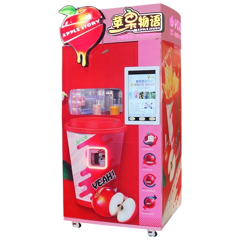 Fully Automatic Combo Juice Vending Machine Commercial Mix Mango Orange Lemon Apple Juice Bar Vending Dispenser Machine For Sale