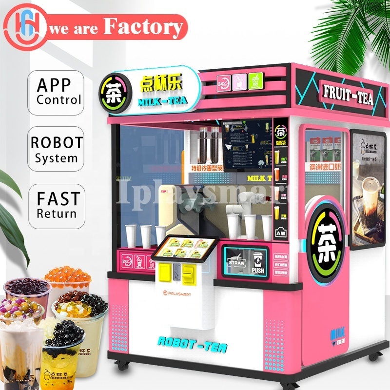 bubble tea vending machine milk tea vending machine robot arm make boba tea vending machine