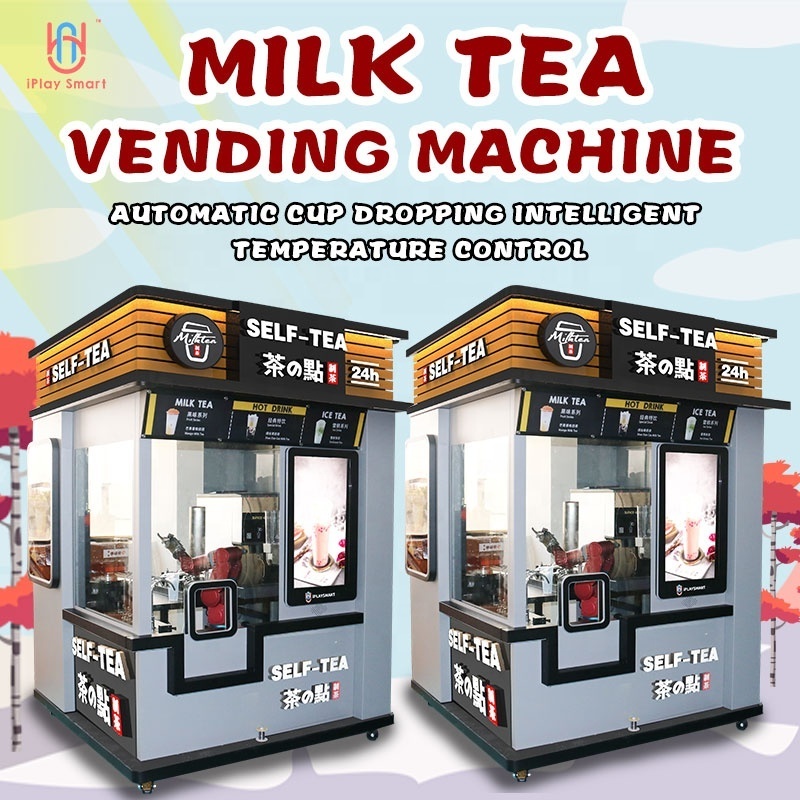 Smart Automatic Milk Tea Coffee Vending Machine For Malls and Supermarkets Coin Operated Bubble Tea Vending Machine For Sale