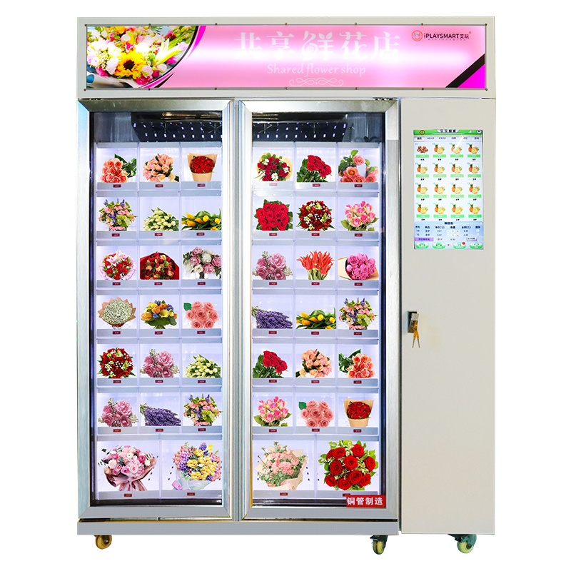 Smart Automatic Fresh Flower vending machine with refrigeration system Outdoor flower-vending-machine for flowers touch screen