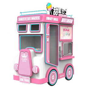 Iplaysmart New automatic cotton candy vending machine for sale smart frozen yogurt vending machine mobile cart