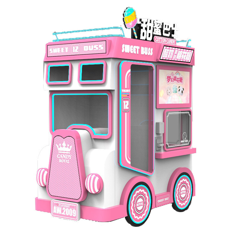 Automatic Cotton Candy Vending Machine Coin-Operated Fully Automatic Cotton Candy Vending Fairy Floss Machine Robot