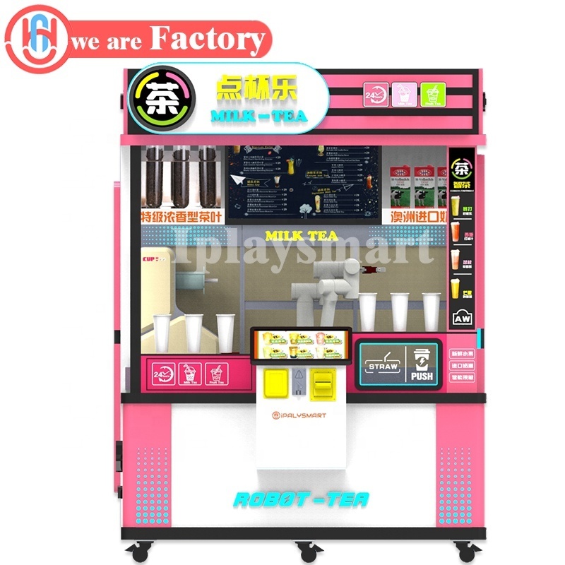 bubble tea vending machine milk tea vending machine robot arm make boba tea vending machine