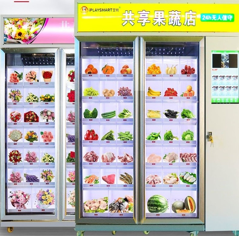 Smart Automatic Fresh Flower vending machine with refrigeration system Outdoor flower-vending-machine for flowers touch screen