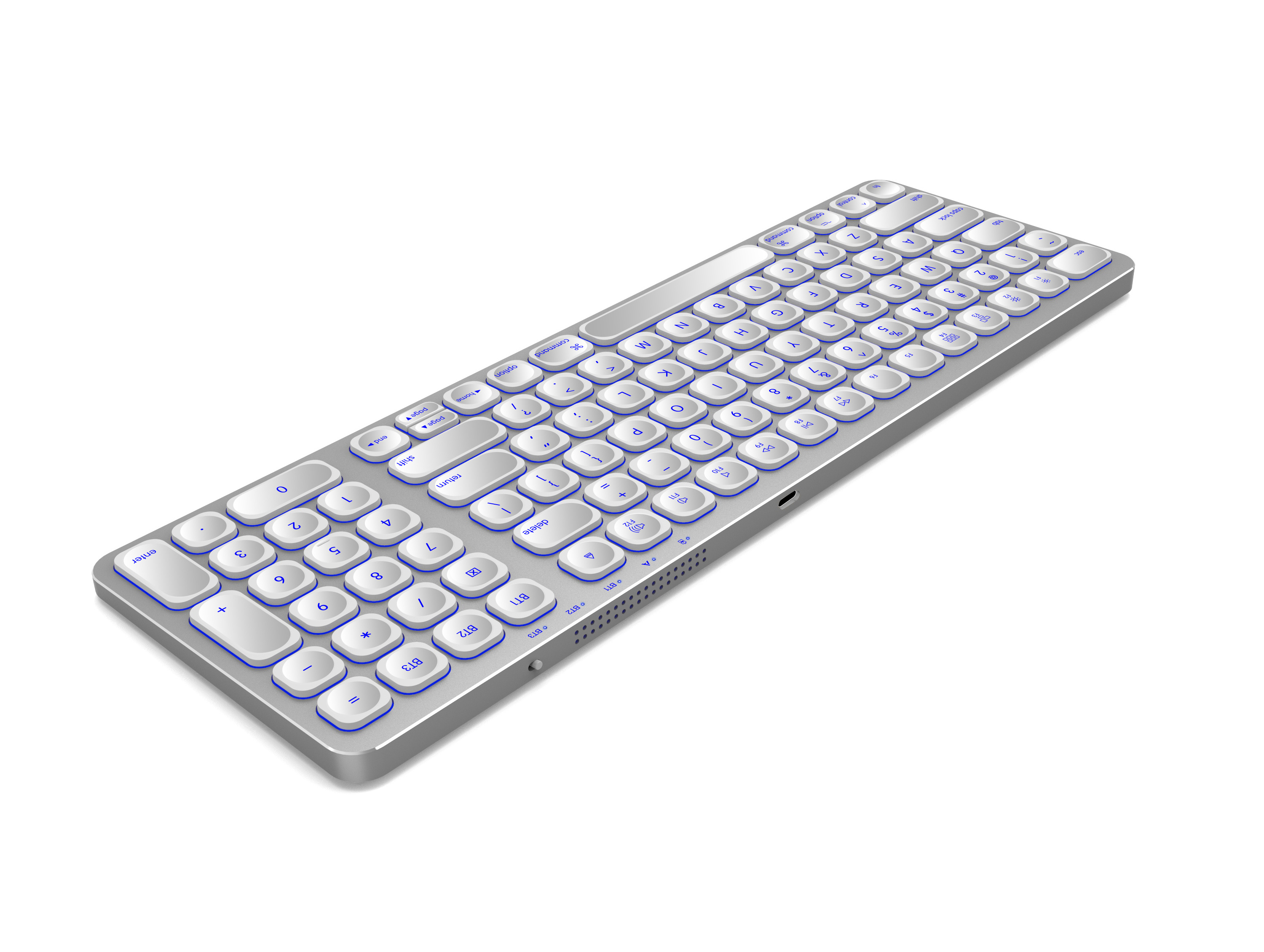 Custom  Ultra Thin 99 Keys 5 Lamp Hole Backlit Wireless Rechargeable Oem Rgb Light Up Keyboard