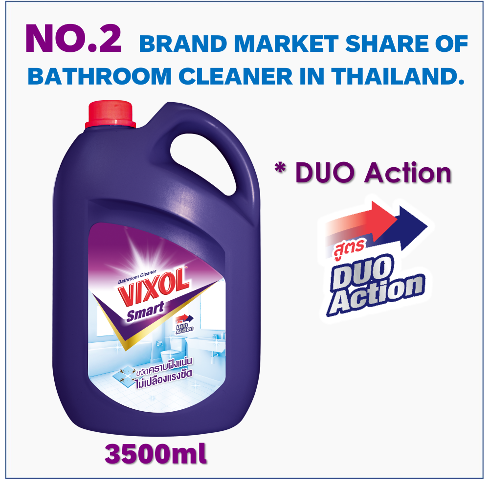 Vixol Smart Violet Super Cleaners, Toilet Cleaning Products, High Efficacy Chemical, Bathroom Appliances Thailand 3500ml