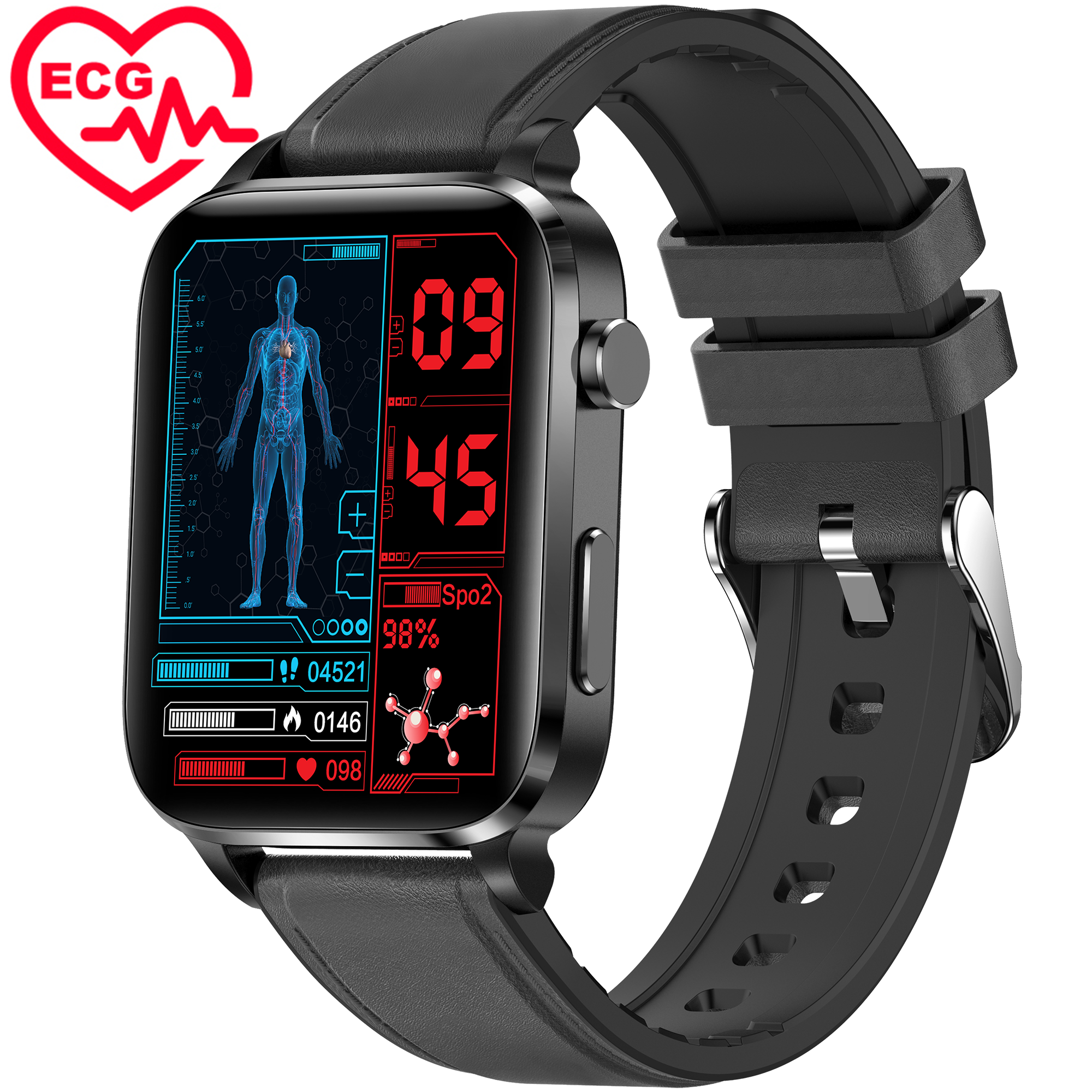 VALDUS ECG Health Smartwatch F100  IP68 Waterproof Laser Therapy Blood Glucose Monitor reloj inteligente Smart Watch