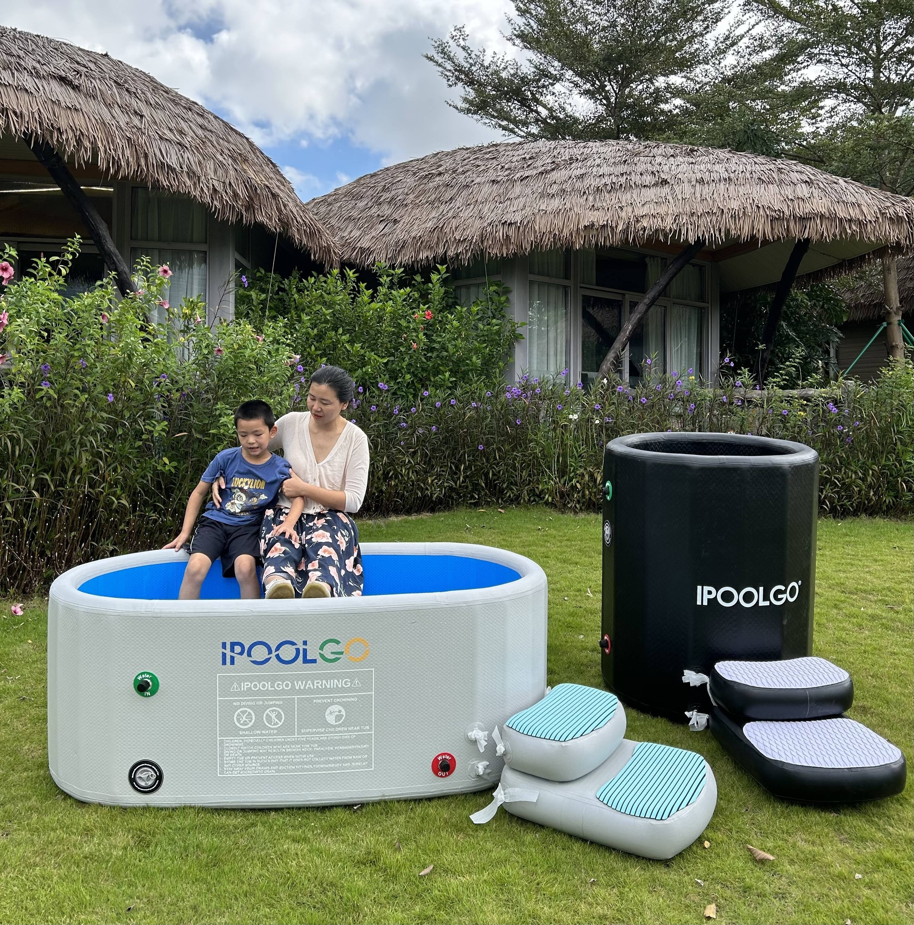 IPOOLGO Outdoor Portable ice bath tub inflatable For Recovery Cold Water Therapy Hot bath Foldable Bathtub Adult Plunge Pool