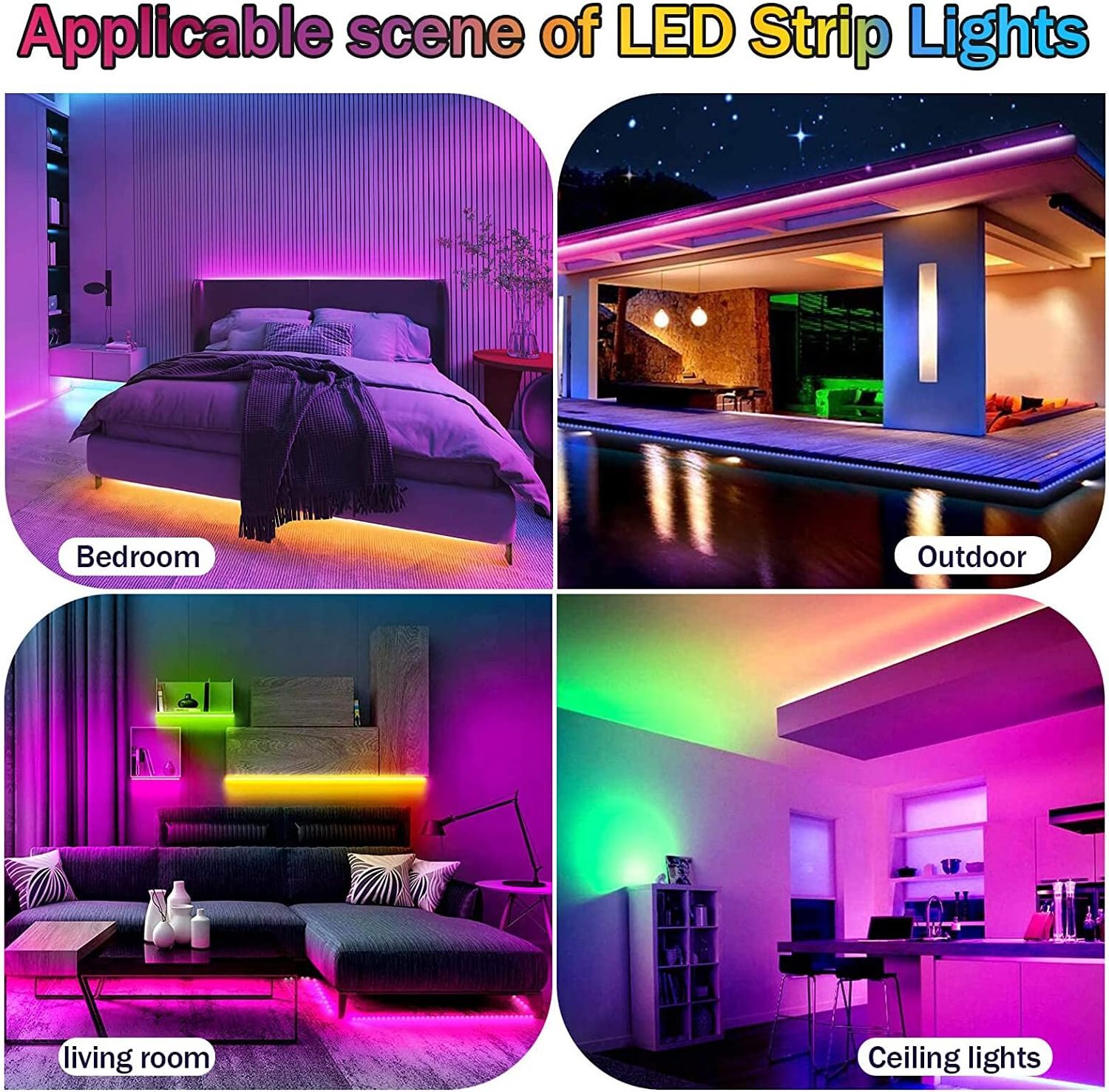 Discount 5050RGBW App Control Alexa Wi-Fi+Bluetooth 2.4G Ambient Lighting 5M 10M Smart Light LED Strip