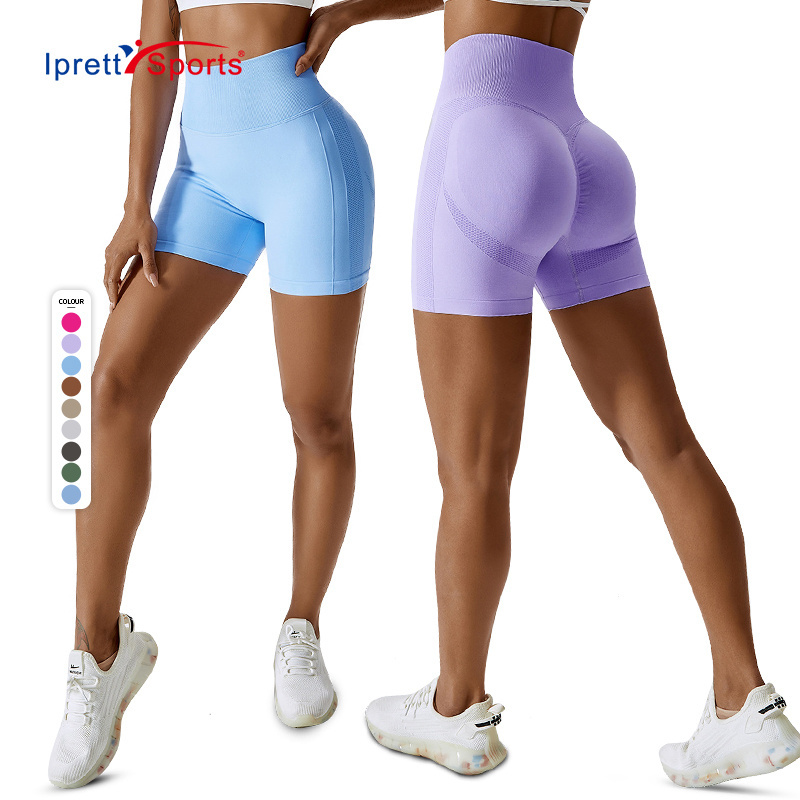 Newly Designed Seamless Breathable High Waisted Butt Lift Pants OEM Custom Gym Shorts For Women