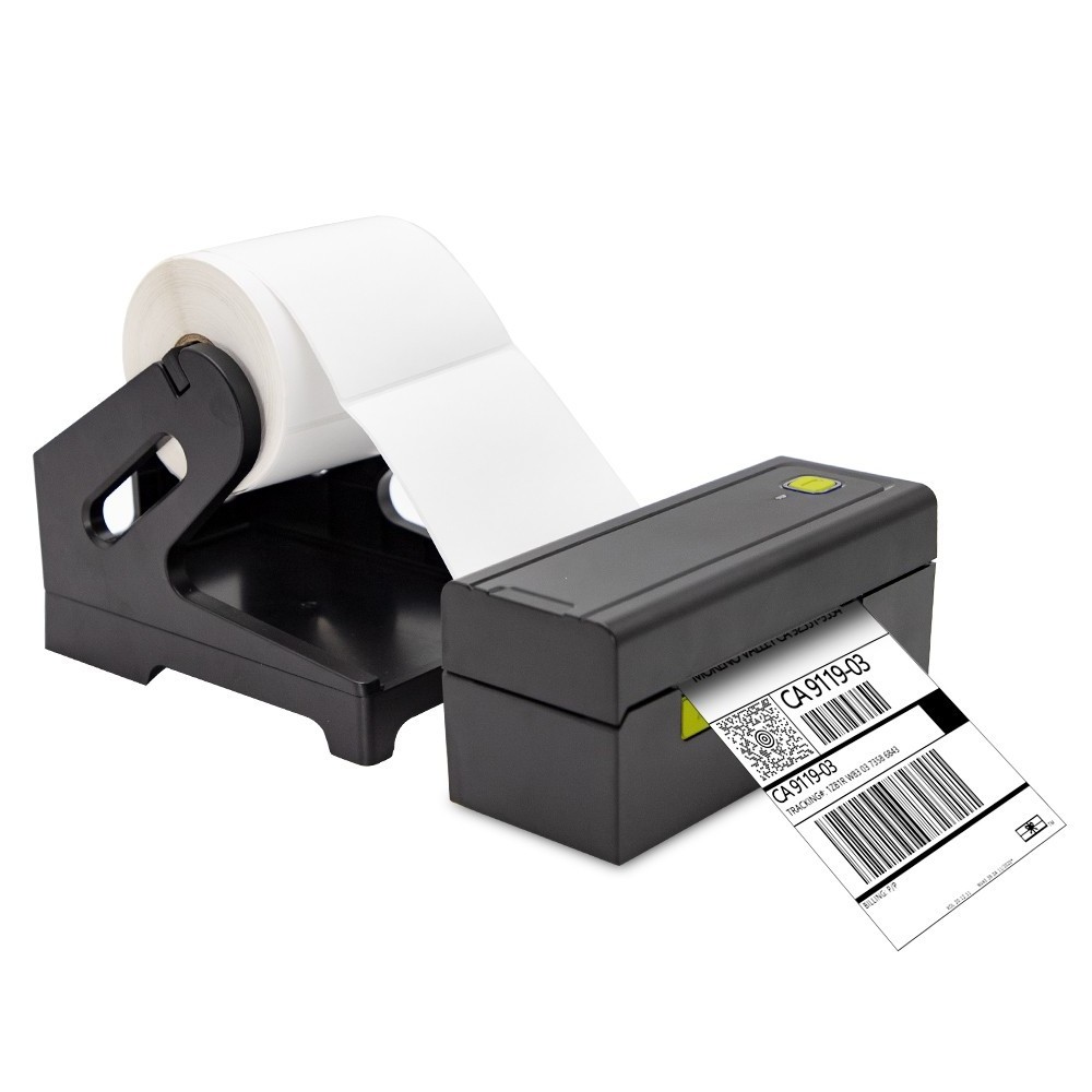 4x6 Bluetooth Shipping Label QR Code Barcode Sticker Printer 203dpi Resolution 110mm Max Paper Size Food Price Tag Stock Linux