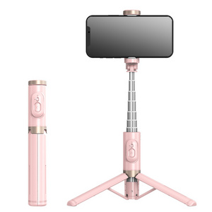 High quality aluminum wireless live camera phone tripod selfie stick Portable travel selfie stick tripod