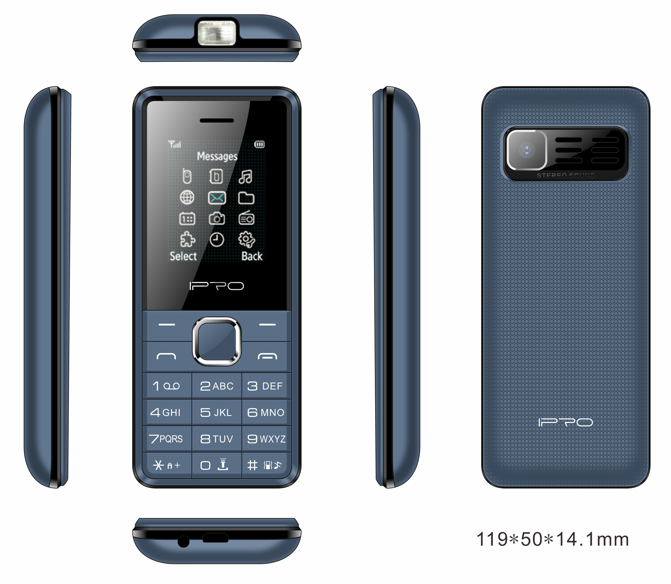 IPRO A18 Style 2G GSM Mobile Phone Dual Sim Big Torch New Slim Feature Phone 1.77inch 32MB+64MB 0.08MP 1000mah Phones