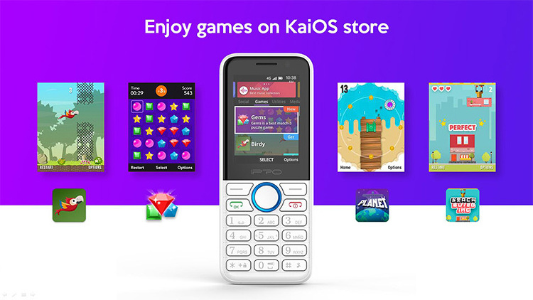 Hot selling 2.4 inch mini mobile phone KaiOS 3G 4G Dual sim feature phone with 4GB+512MB and 1400mAh Battery made in China