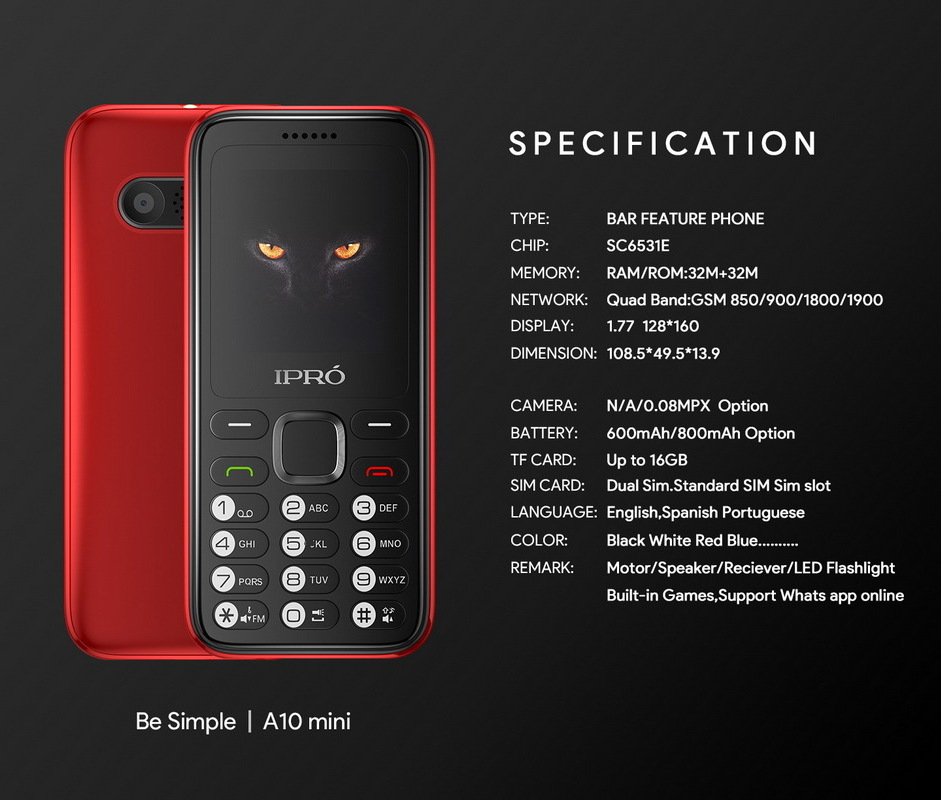 Ipro Bulk Order Feature Phones 2G 1.77inch Good Design