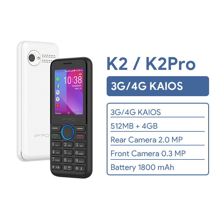 Hot selling 2.4 inch mini mobile phone KaiOS 3G 4G Dual sim feature phone with 4GB+512MB and 1400mAh Battery made in China