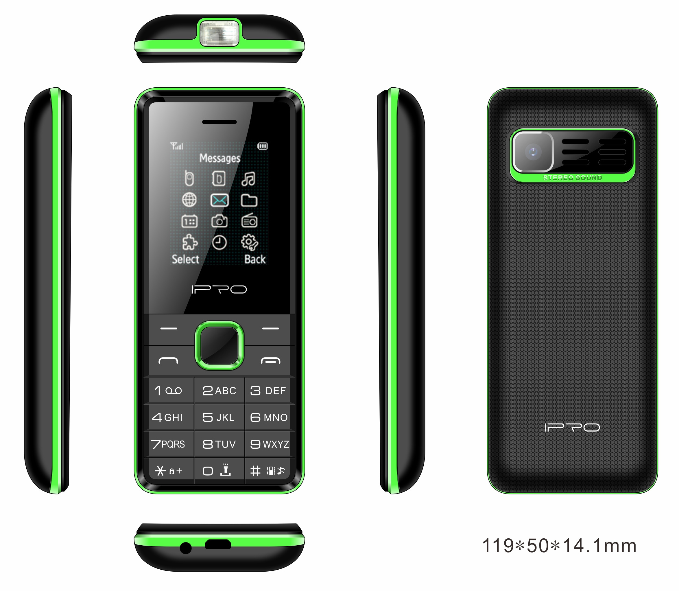 IPRO A18 Style 2G GSM Mobile Phone Dual Sim Big Torch New Slim Feature Phone 1.77inch 32MB+64MB 0.08MP 1000mah Phones