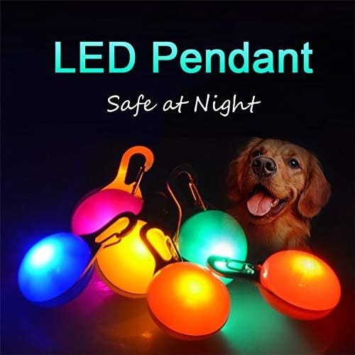 Wholesale pet safety night walking light up collar pendant lights clip on dog running ring light