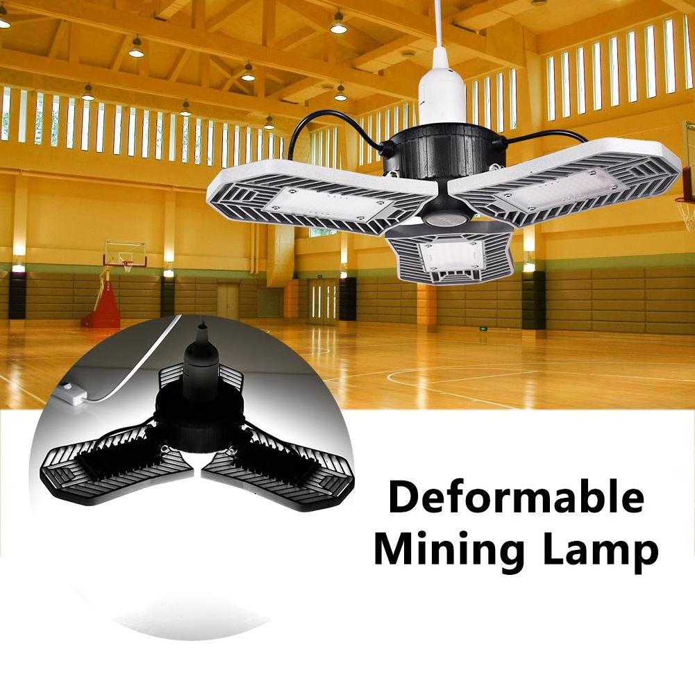 Led garage lamp deformation folding lamp factory warehouse basement lamp light price shenzhen led high bay light