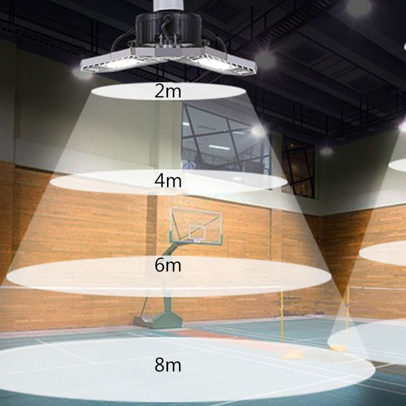 Garage warehouse ceiling lights deformable three-leaf ceiling garage led light deformable led garage light