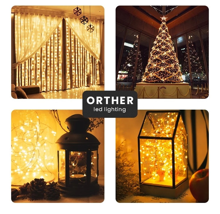 50 Led 5m curtain decoration for christmas outdoor led operate battery copper string fairy lights