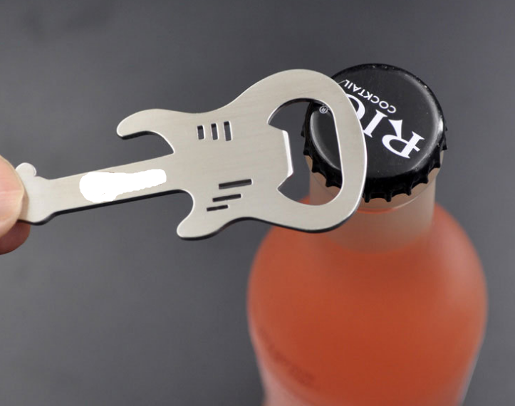 Electric Guitar shaped metal bottle opener keychain Musical instrument  beer opener