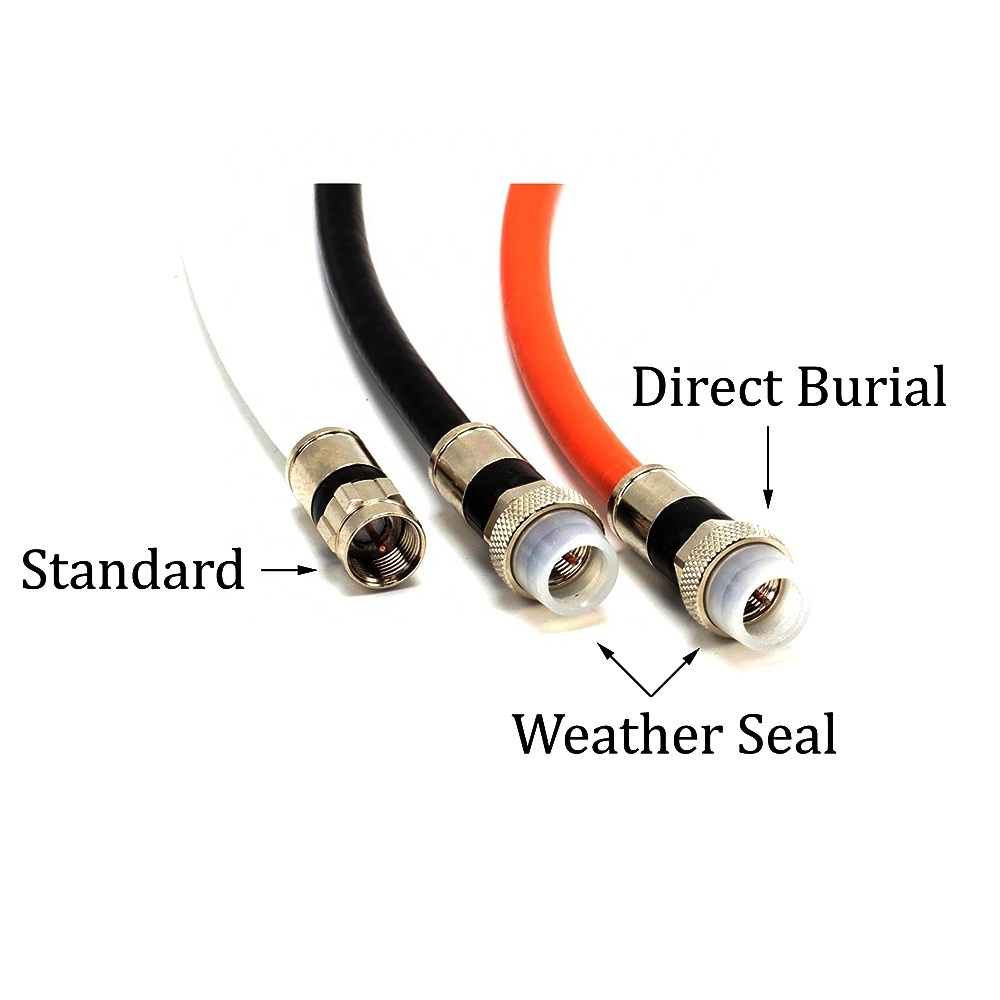 15Ft 16 M White Black Quad Shield Rg6 Coaxial Cable With F Connector Antenna Cable Coaxial 15 Meters Tv Antenna