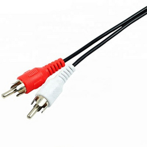 High Quality Headphone Splitter 2 In 1 RCA Male Audio Cable Adapter 3.5Mm Audio AUX Power Cable For Computer