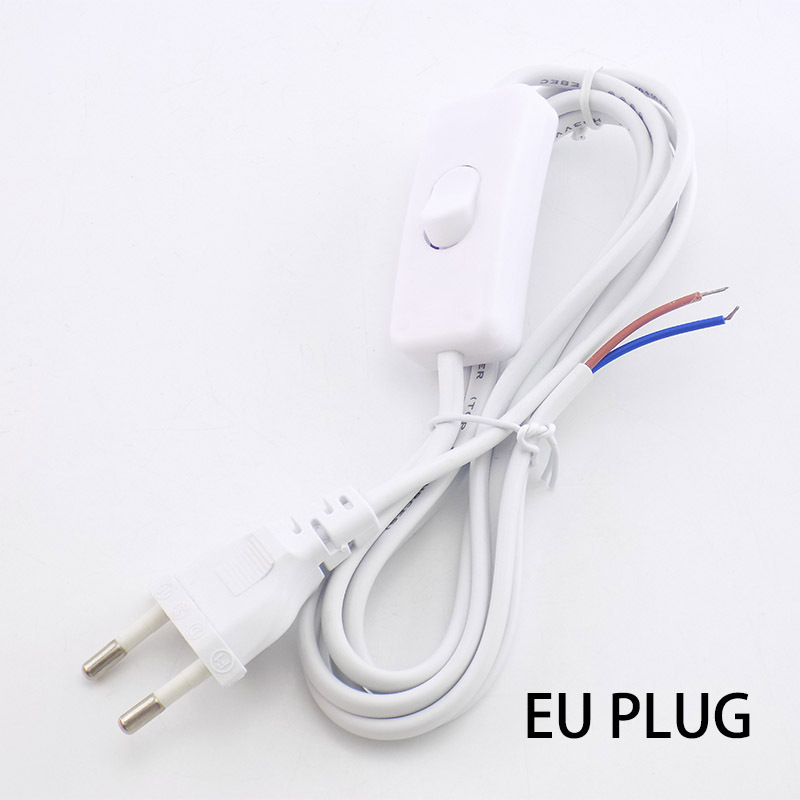 1.8M Eclectic 110V-200V Ac Power Supply Cable Euro Extension Cord Adapter 303 On/Off Switch For Led Light Bulb Tube