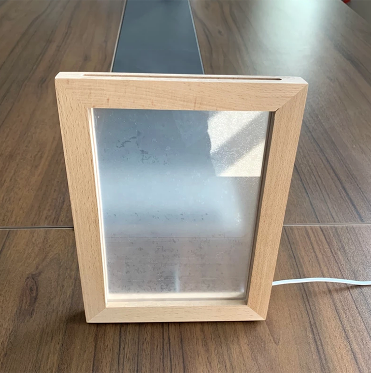 Custom High Quality 3D Table Lamp USB Wooden Picture Photo Frame  Acrylic With LED Lights