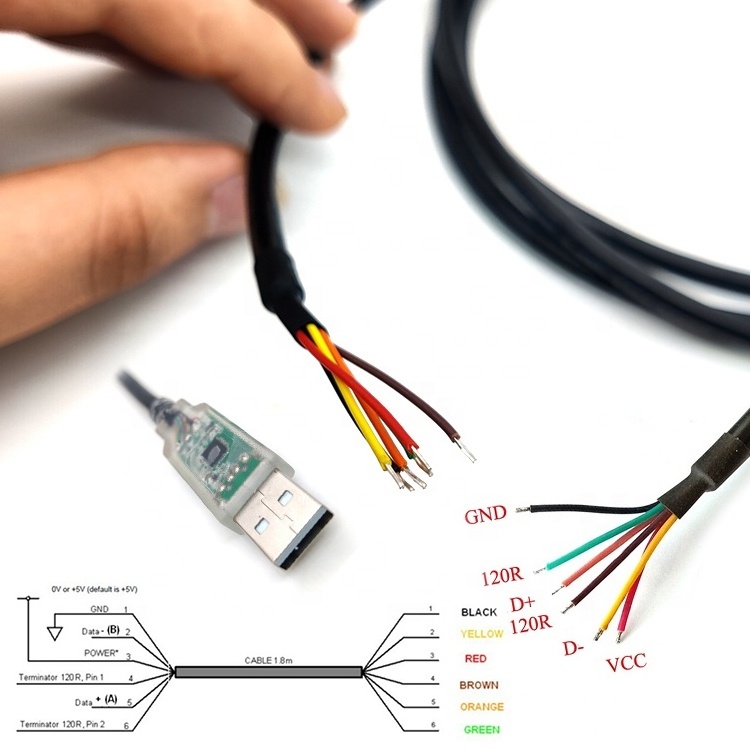 5V 3.3V 5Pin 6Pin 4 Ftdi Ft232Rl Ic Usb To Rs485 Rs422 Rs232 Plug Jack Av Crossover Ttl Serial Cable