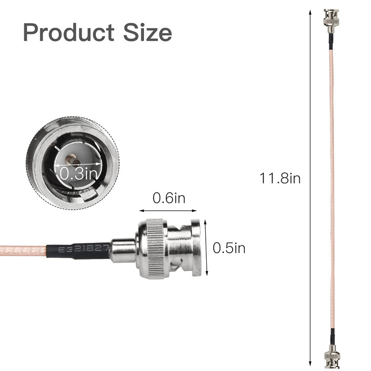 75Ohm Bnc Male To Bnc Male 2M 3M Meter 10M Oem Length Belden Bnc Cable Rg179 Cable Coaxial Rg179