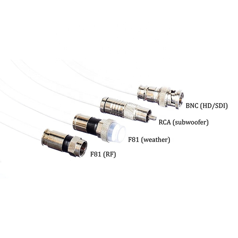 15Ft 16 M White Black Quad Shield Rg6 Coaxial Cable With F Connector Antenna Cable Coaxial 15 Meters Tv Antenna