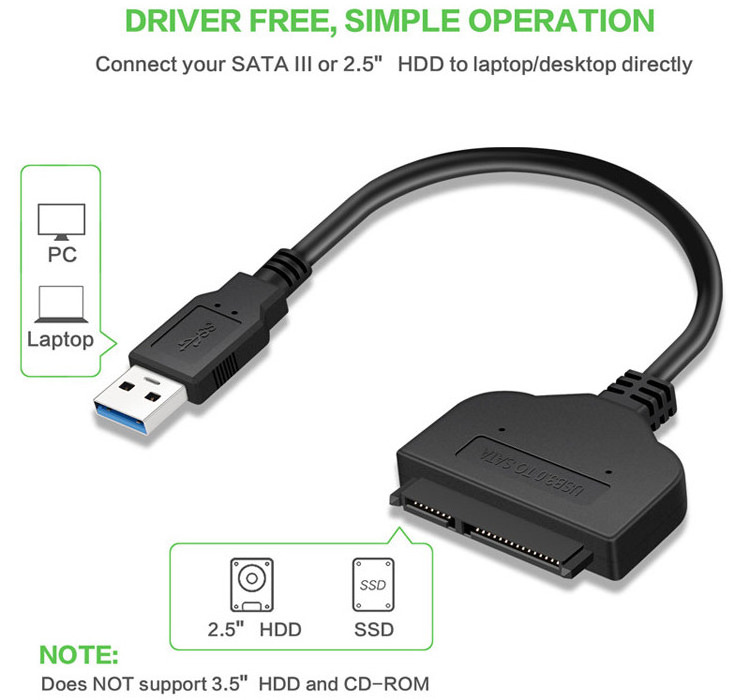 Usb 3.0 To IDE/SATA Hard Drive Adapter Cable For 2.5 Inch HDD SSD Hard Disk Laptop