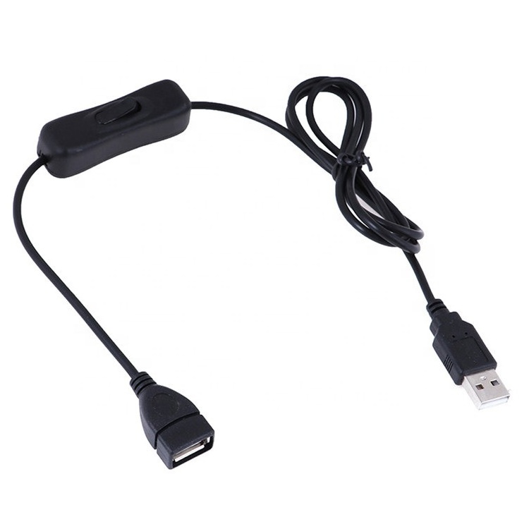 Hot Sells Switch Usb Male To Female 1M2M 3V Usb Cable With Switch USB Cable With Switch For Lamp Led