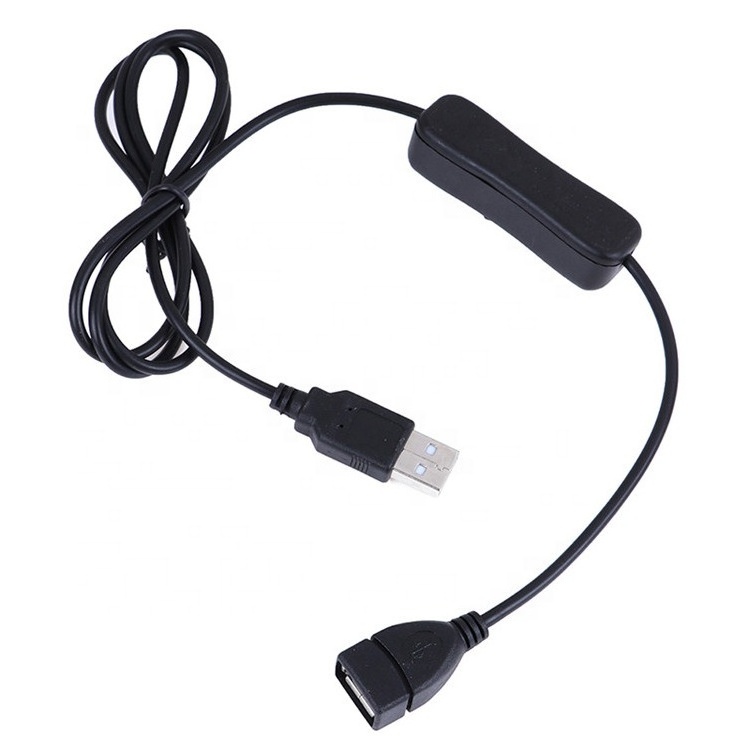 Hot Sells Switch Usb Male To Female 1M2M 3V Usb Cable With Switch USB Cable With Switch For Lamp Led