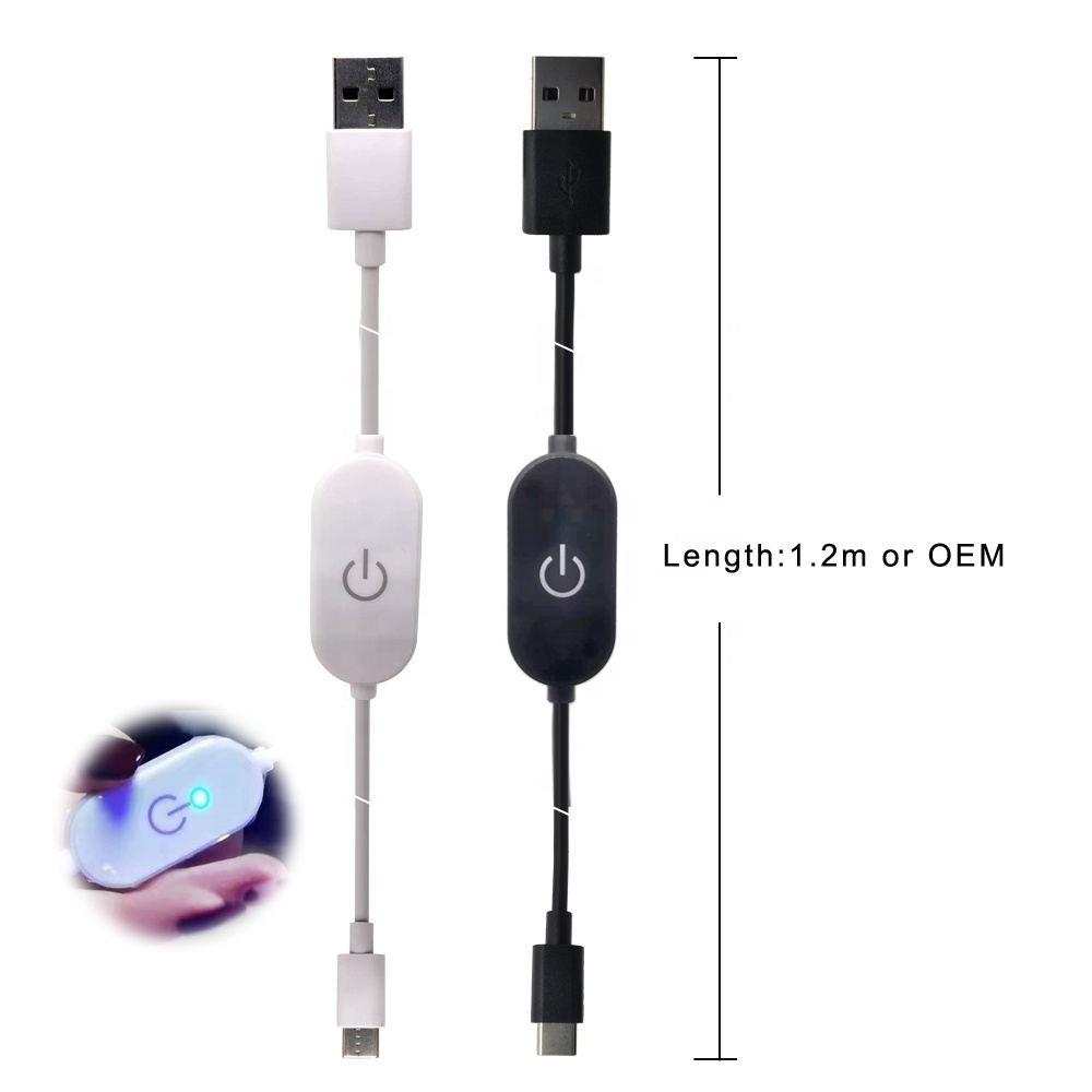 Fan 5V 12V On Off  Touch Switch With Dimmer  Eu Usb Light Inline Led Strip Dimmer Switch Cable Lamp Cord