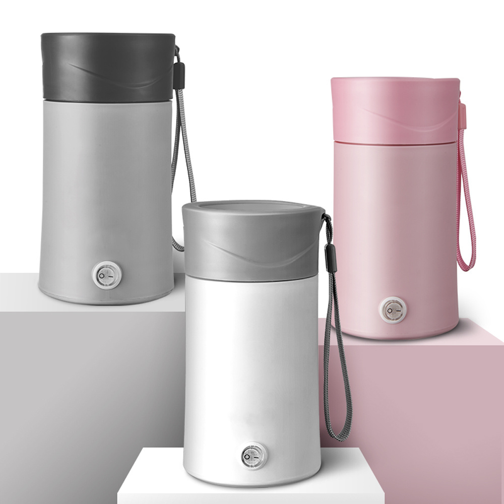 Stainless Steel Electric Heating Bottle Kettle Hot Water Heater Cup Portable Travel Electric Cup Source Manufacturers Gift