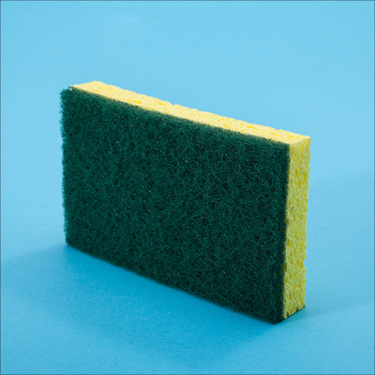 Eco Friendly Utility Cellulose Sponge with an Attached Scouring Pad