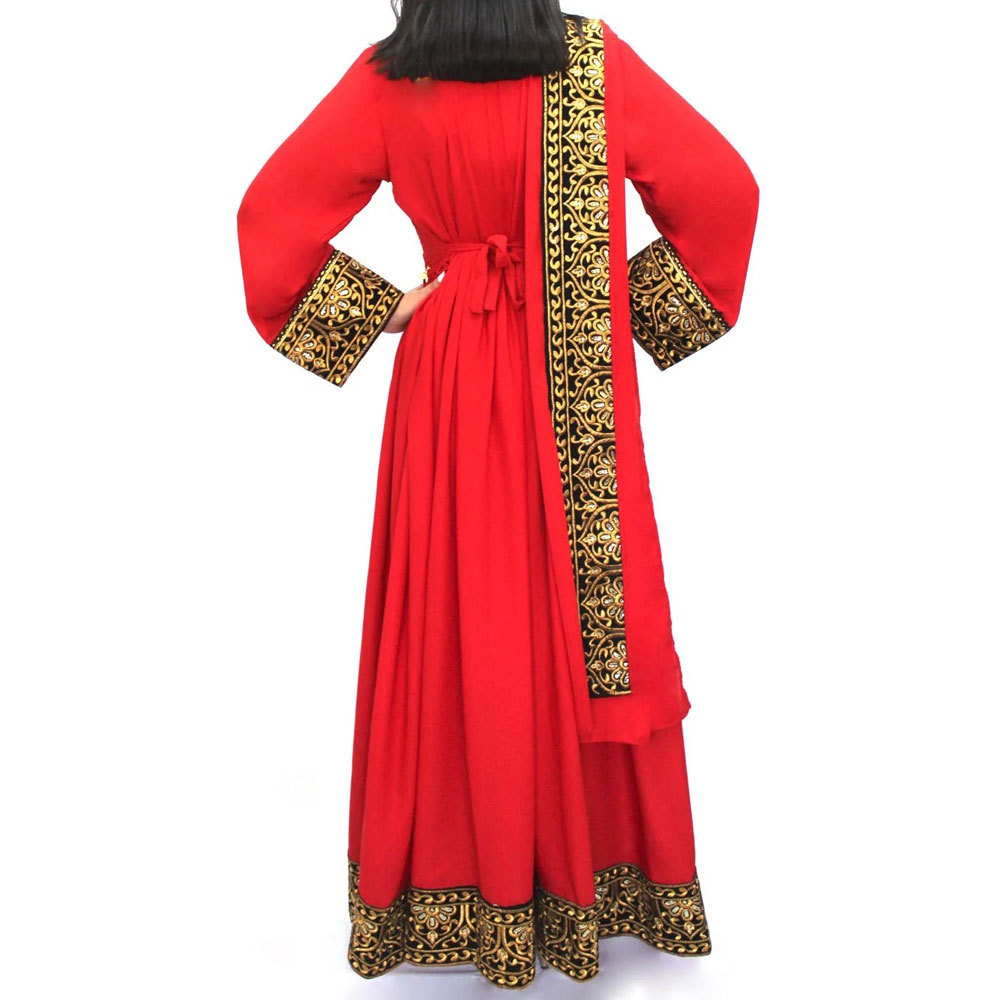 Afghani Kochi Dresses For Eid new high quality solid color round neck Embroidery long sleeve Afghan women dress