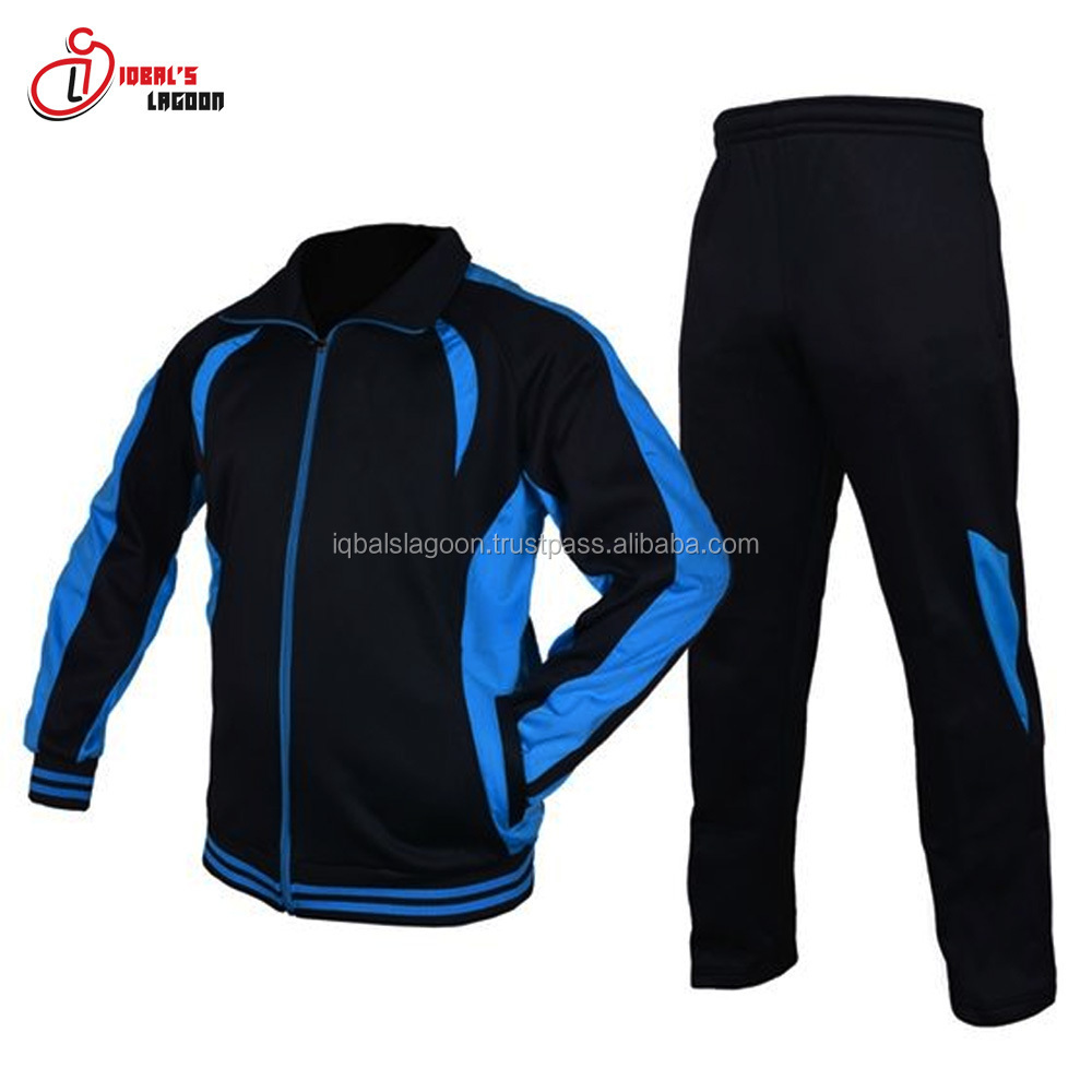 Sports Track Suit for Men | iqbal's lagoon Blue & Black Polyester Tracksuit for Men