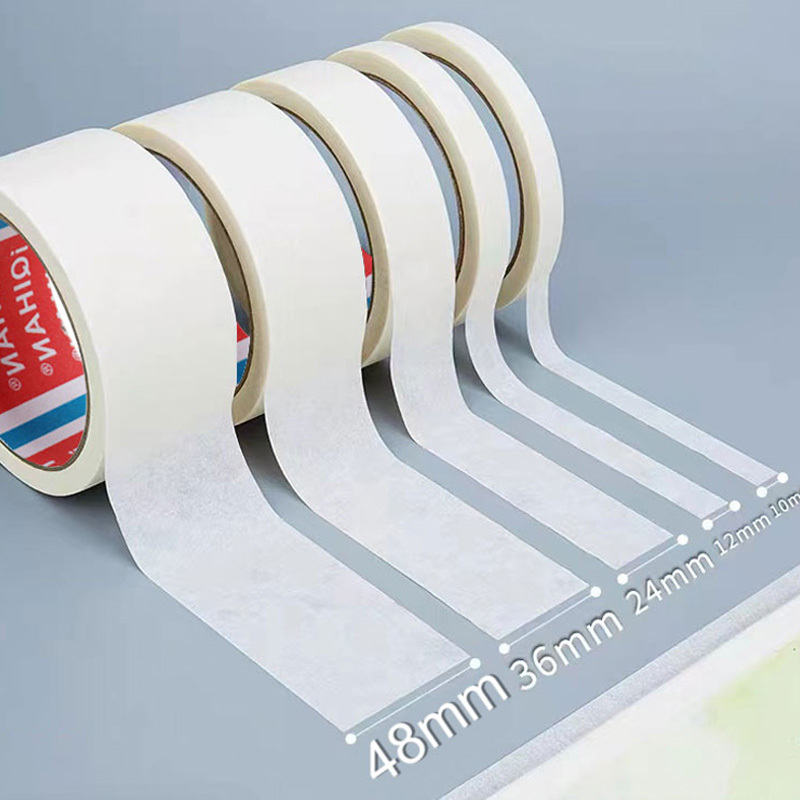 Cream color auto spray 24mm cinta adhesiva crepe paper masking tape