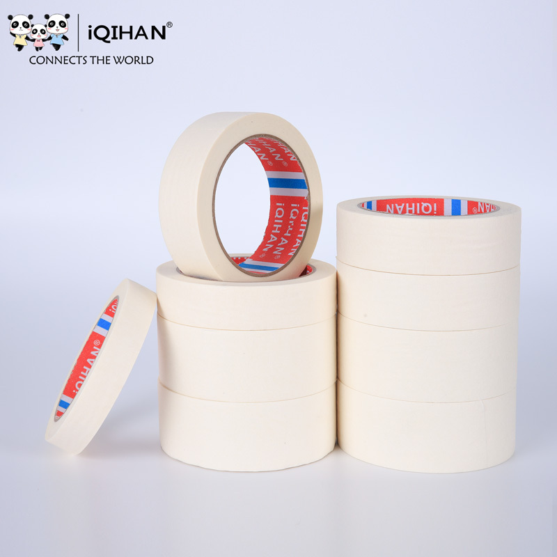 Cream color auto spray 24mm cinta adhesiva crepe paper masking tape