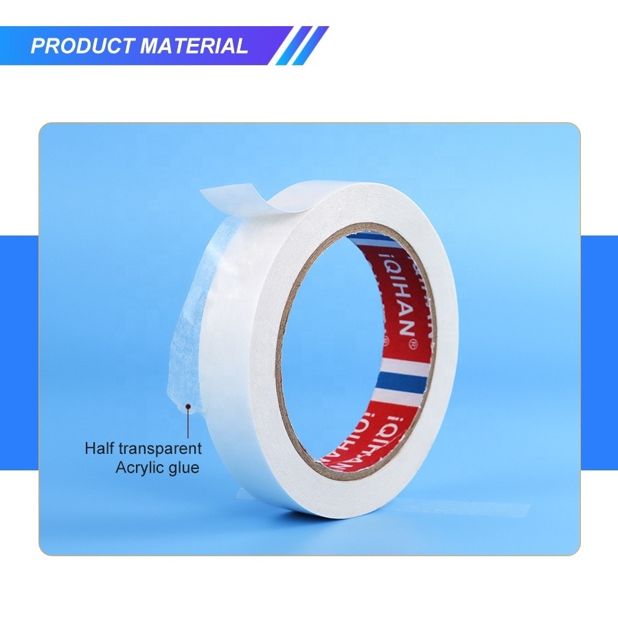 Super Narrow Strong Glue Tissue Two Faces Thin Adhesive Sticky Double Sided Tissue Tape With Solvent Adhesive