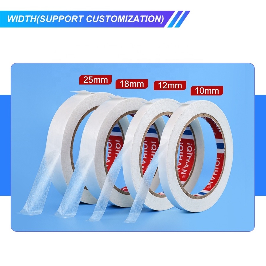 Super Narrow Strong Glue Tissue Two Faces Thin Adhesive Sticky Double Sided Tissue Tape With Solvent Adhesive